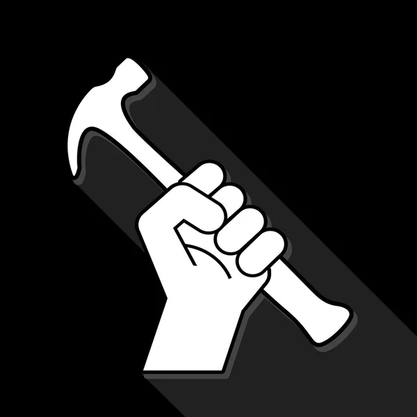 ハンマーで拳革命のシンボル — ストックベクタ