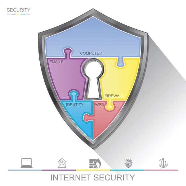Пазл безопасности Интернета — стоковый вектор