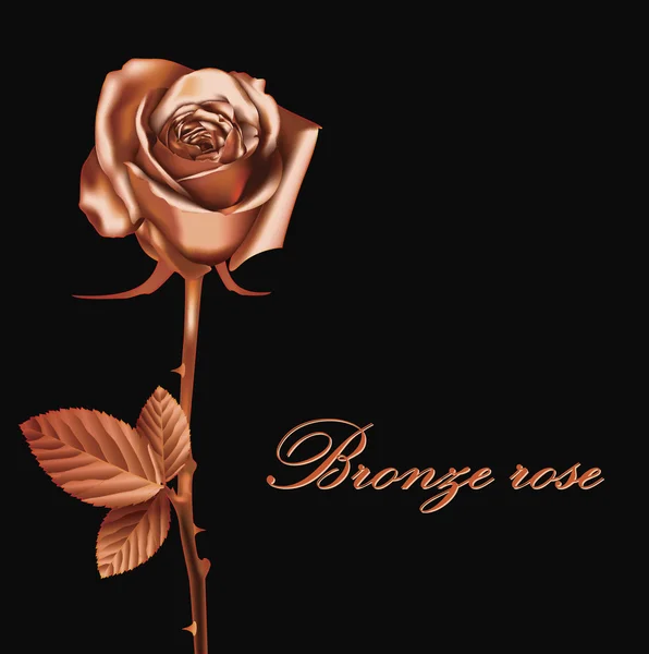 Bronze rose greeting card — Stock Vector