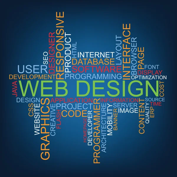 Nuage de Tags pour le Design Web — Image vectorielle