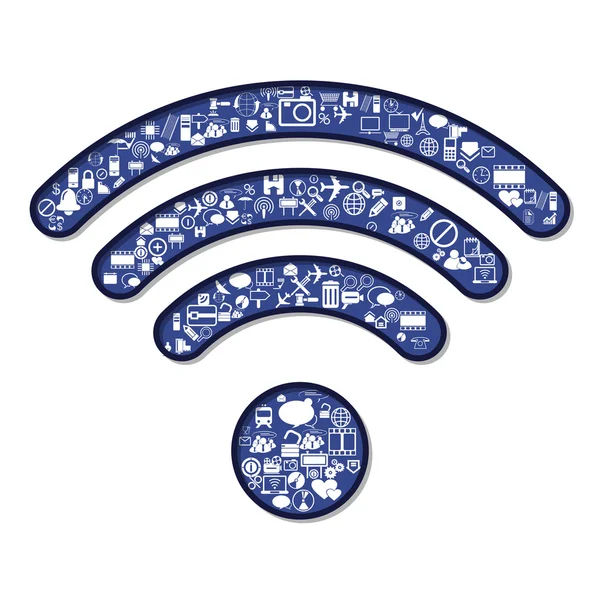 Wi Fi symboolpictogram — Stockvector