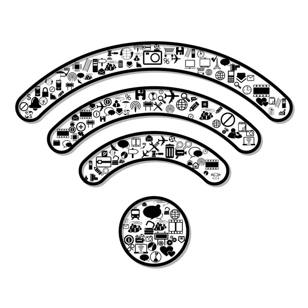 ไอคอนสัญลักษณ์ Wi Fi — ภาพเวกเตอร์สต็อก