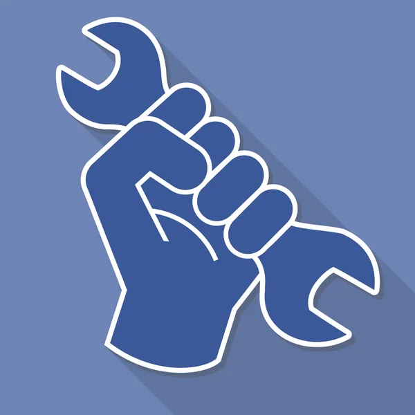 レンチで拳革命のシンボル — ストックベクタ