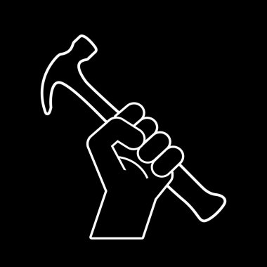 Yumruk devrim sembolü çekiç ile 