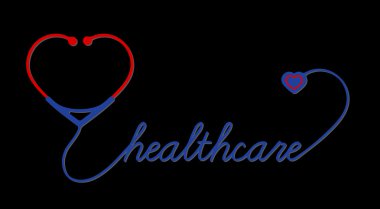 kalp, sağlık sembol stetoskop 