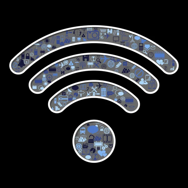 Wi Fi symboolpictogram — Stockvector