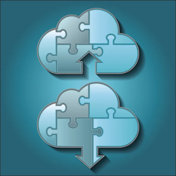 Cloud Computing-Icon herunterladen und hochladen — Stockvektor