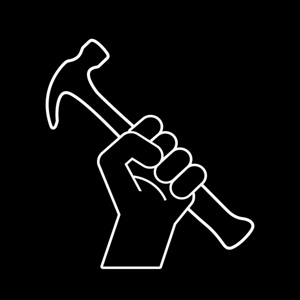 Näve revolution symbol med hammare — Stock vektor