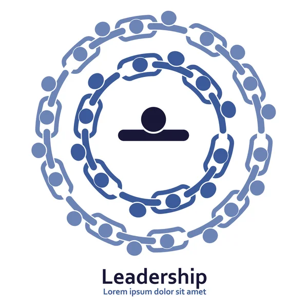 People in chain. Leadership — Stock Vector
