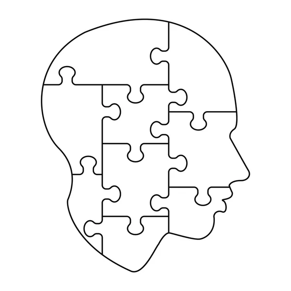 Puzzle of human mind — Stock Vector