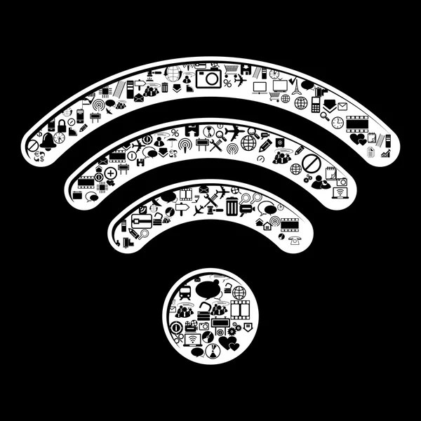 ไอคอนสัญลักษณ์ Wi Fi — ภาพเวกเตอร์สต็อก