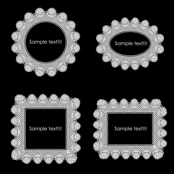 Frames bordures avec dentelle — Image vectorielle