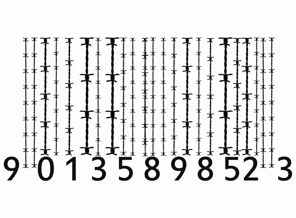 Prikkeldraad barcode teken — Stockvector