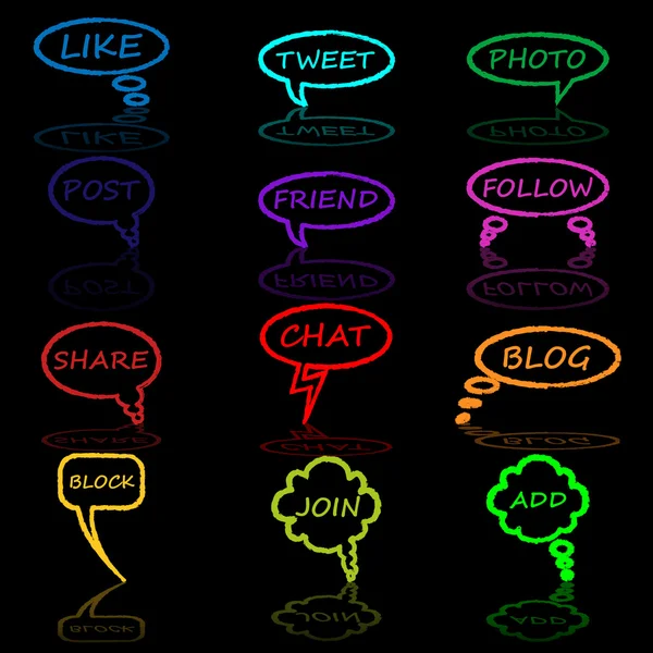 Blasen Chat Zeichen — Stockvektor