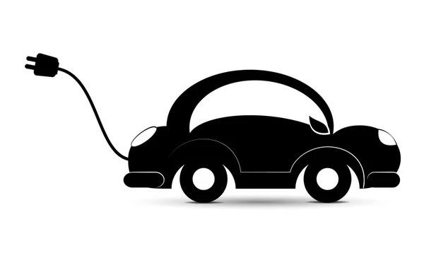 Symbole de voiture électrique écologique — Image vectorielle