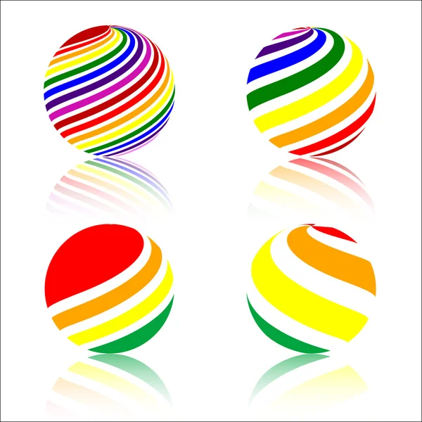 Esferas coloridas en blanco — Vector de stock