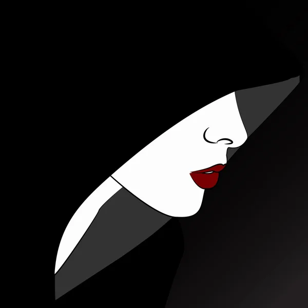 Perfil de mujer sensual — Vector de stock