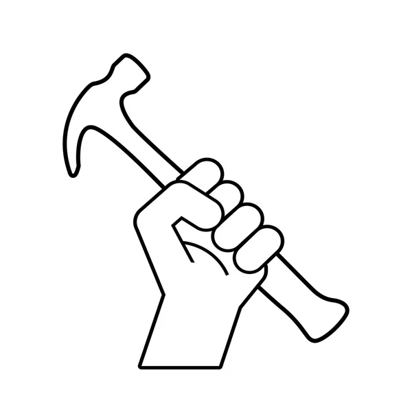 Puño revolución símbolo con martillo — Vector de stock