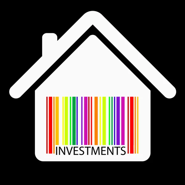 Investiční dům čárový kód — Stockový vektor