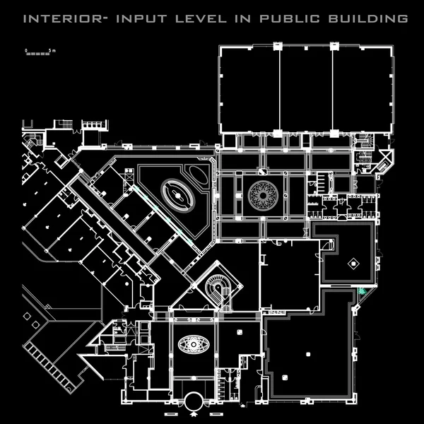 Nível de entrada de interiores no edifício público — Vetor de Stock