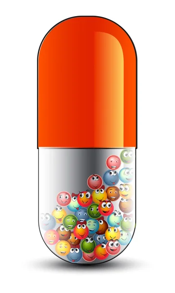 Medicamento medicamento con sonrisas — Vector de stock