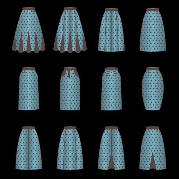Conjunto de faldas de mujer — Archivo Imágenes Vectoriales