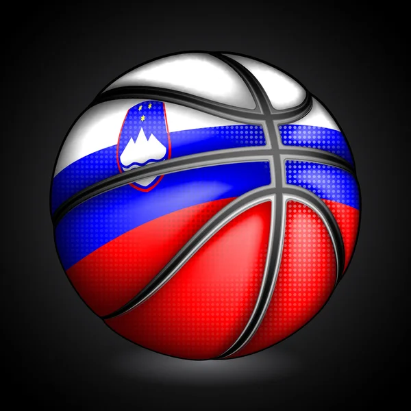 Icono esloveno del baloncesto — Vector de stock