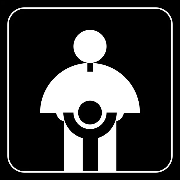 Sacerdote con bambino segno — Vettoriale Stock