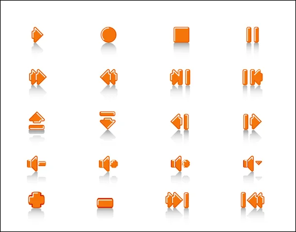 Boutons web 2.0 de contrôle des médias — Image vectorielle