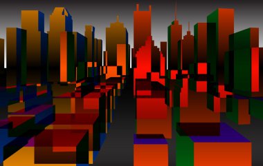 renkli downtown arka plan 