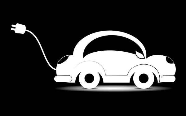 Eco coche eléctrico símbolo — Vector de stock