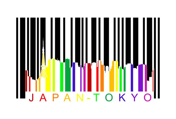Japon tokyo code à barres — Image vectorielle