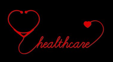 kalp, sağlık sembol stetoskop 