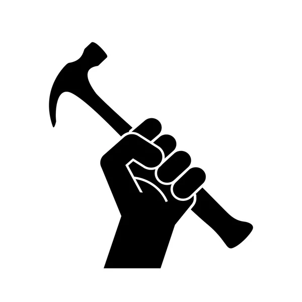 Symbole de révolution poing avec marteau — Image vectorielle