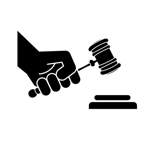 Символ судьи молоток в руке — стоковый вектор