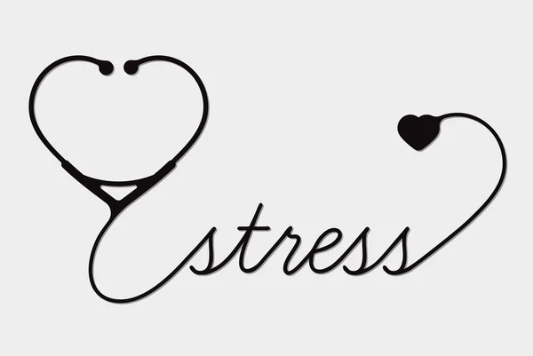 Simbolo di stress medico, cardiogramma — Vettoriale Stock