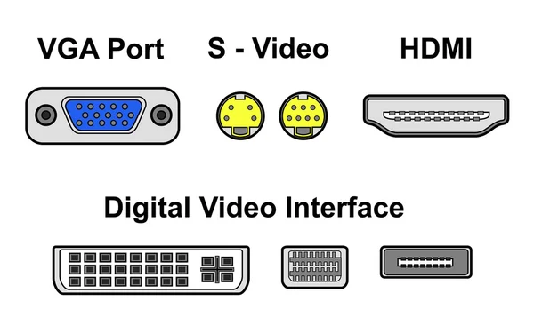 Video ports signs — Stock Vector