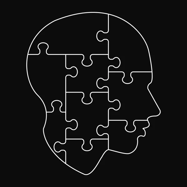 Puzzle della mente umana — Vettoriale Stock