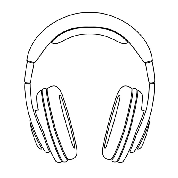 Auriculares simples en silueta — Vector de stock