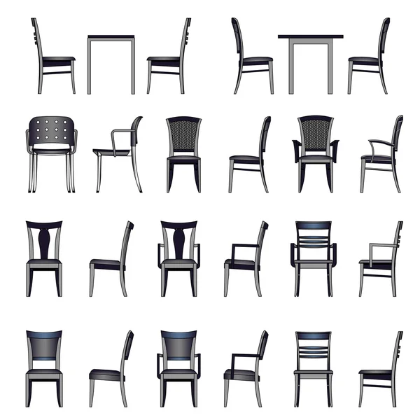 Set van moderne stoelen — Stockvector