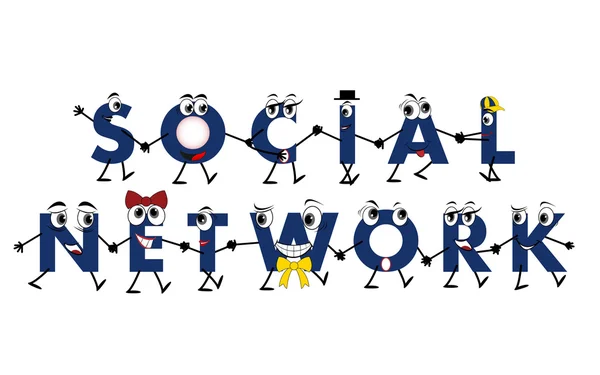 Personaggi dei Social Network globali — Vettoriale Stock