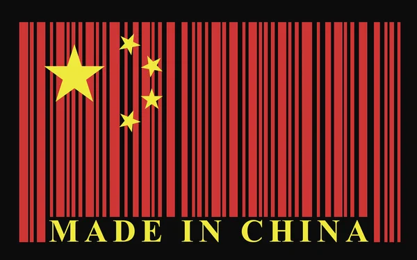 Čína čárového kódu vlajka — Stockový vektor