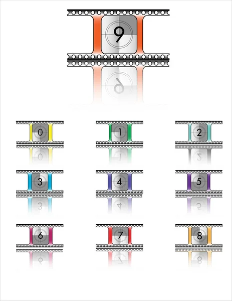 Film aftellen teken — Stockvector