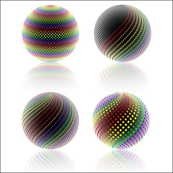 Sphères colorées sur blanc — Image vectorielle