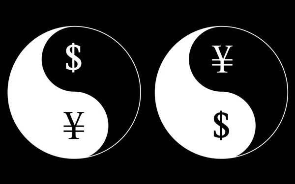 Символы валюты Инь-Ян — стоковый вектор