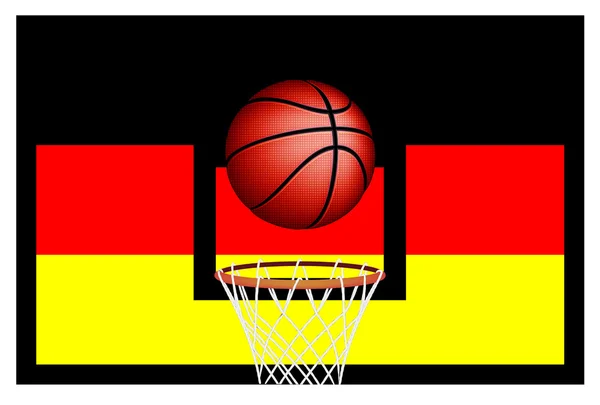 Allemagne panier ballon signe — Image vectorielle