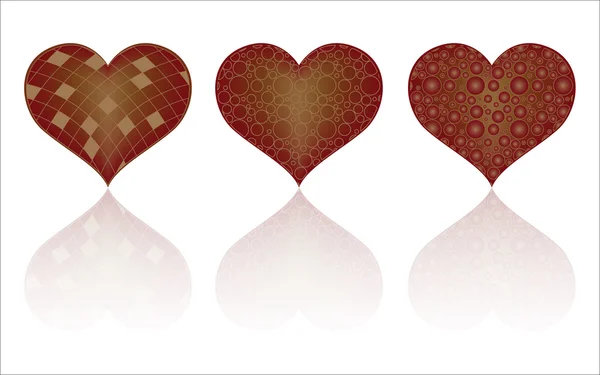 Trois cœurs roses — Image vectorielle