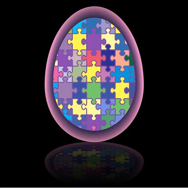 Jigsaw puzzle Easter egg — Stock Vector