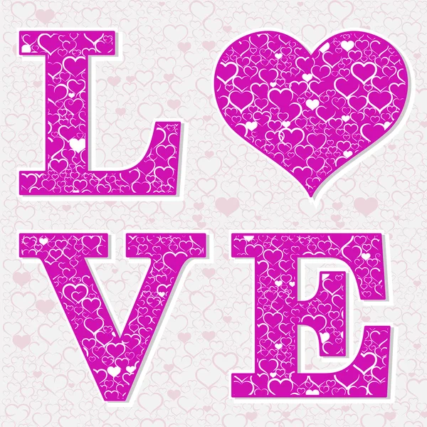 Lettre d'amour avec coeur — Image vectorielle