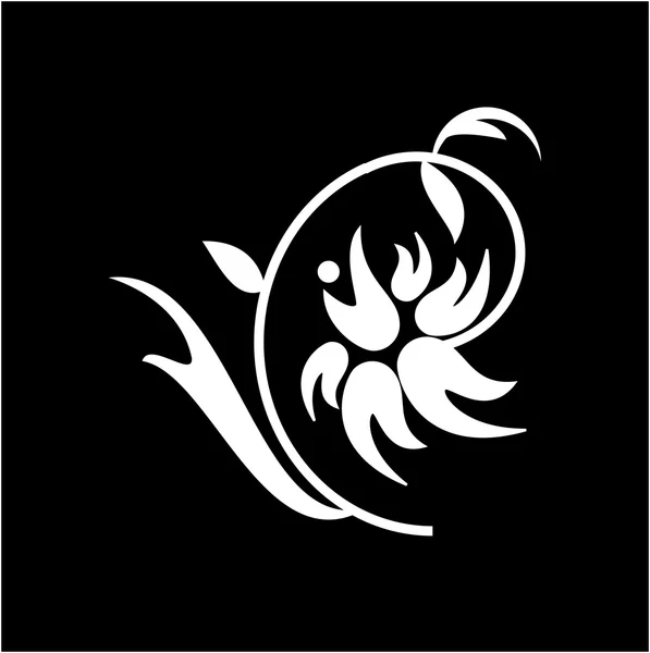 Elemento floral sobre blanco — Vector de stock